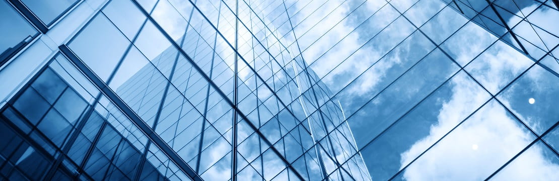 Abstract image of a mirrored building